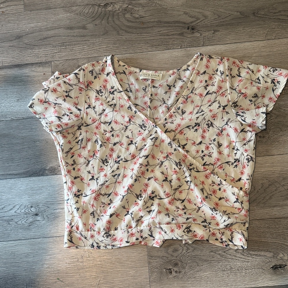 Jon & Anna Floral Blouse - Cream and Pink
